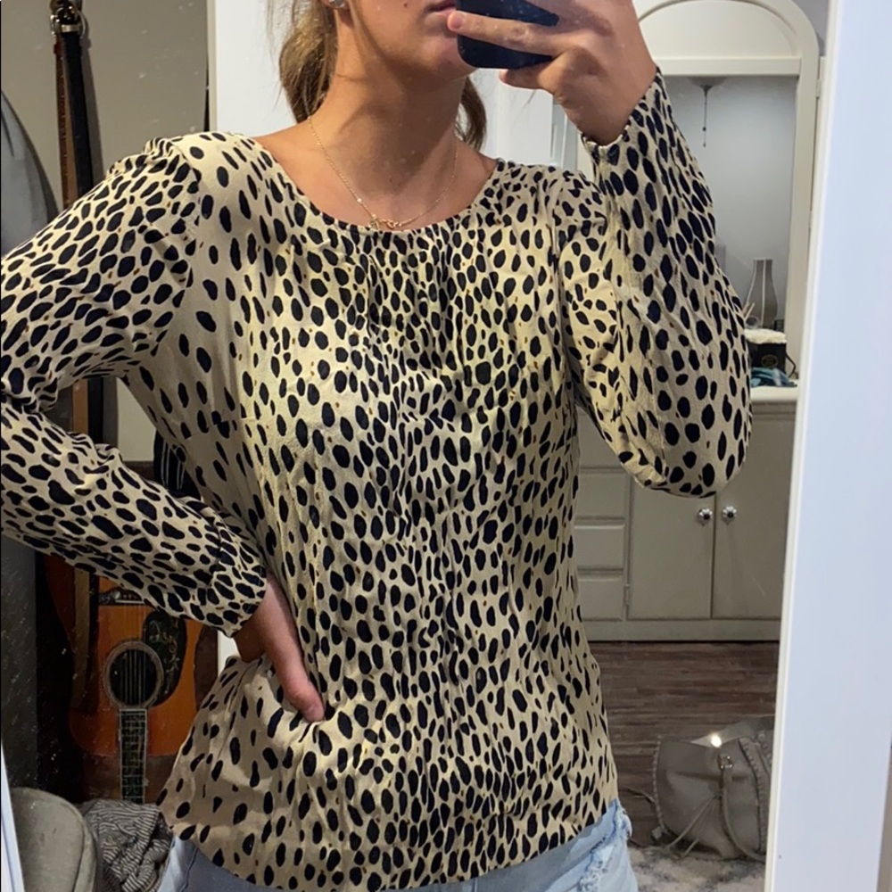 Animal print work blouse